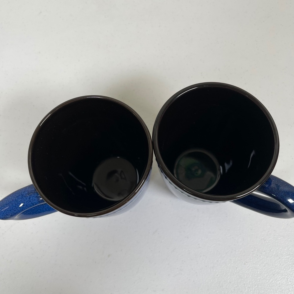 Cuisinart Jenna Blue Stoneware Set of 2 Coffee Mugs Speckled Farmhouse Rustic - Picture 2 of 6